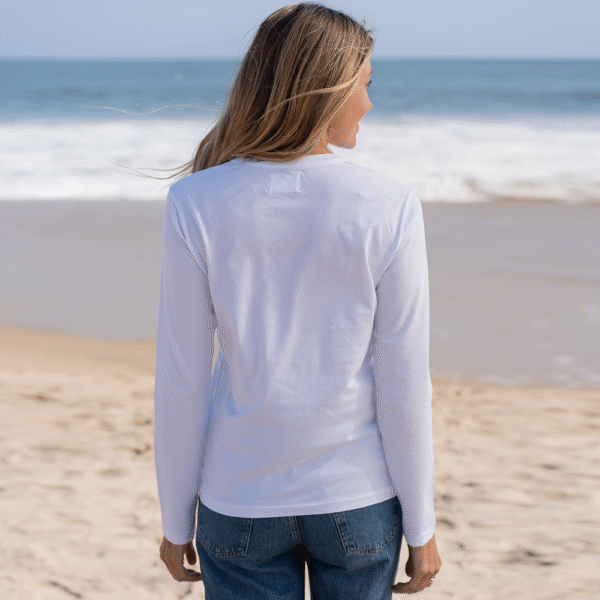 Womens Long Sleeve Crew Neck - White - Image 2