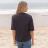 Womens Elbow Sleeve V-Neck - Faded Purple - Image 2
